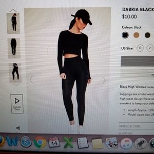NWT Dabria Black High Waisted Jersey Leggings